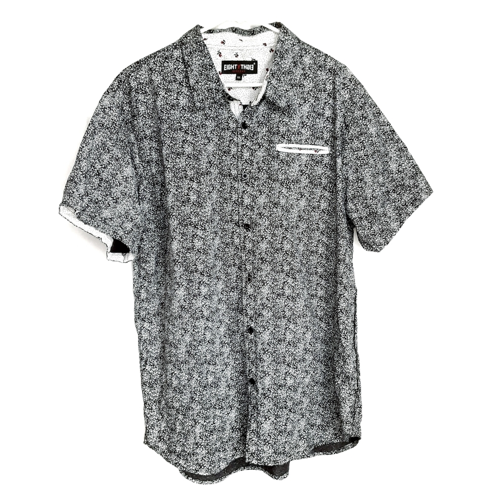 EIGHTY EIGHT Button Down Static Pattern Casual Dress Shirt Size XXL
